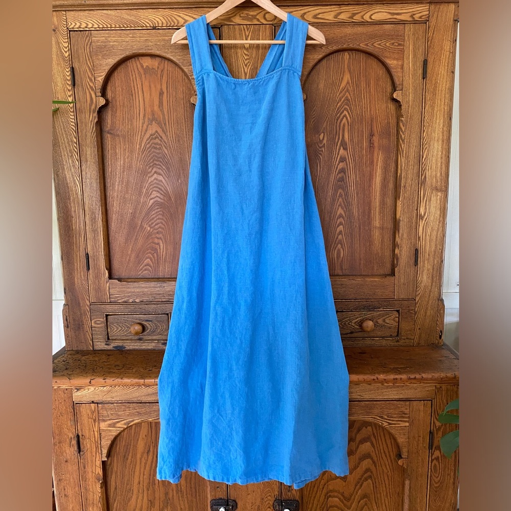 Filosofia blue linen maxi dress